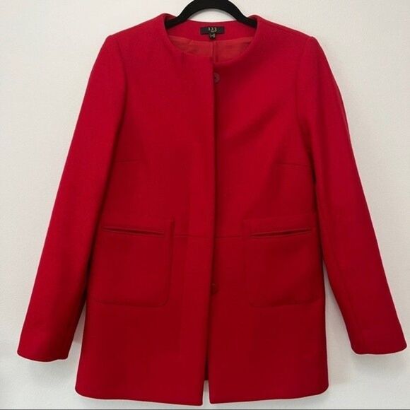 1.2.3 Paris Red Long Blazer Size 8 - Picture 1 of 10